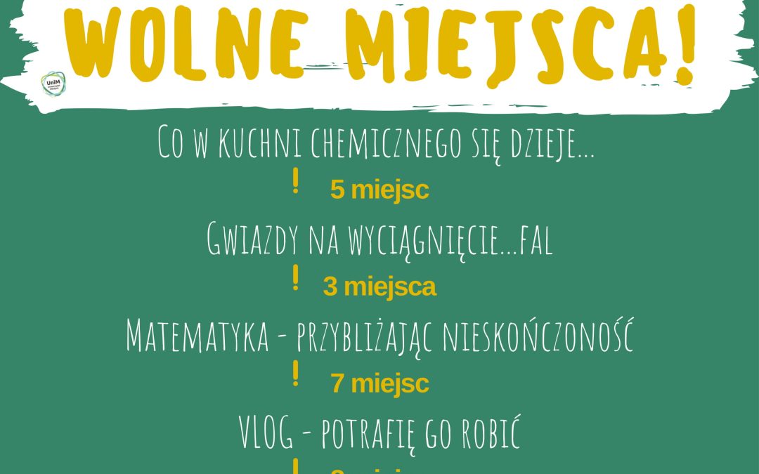 Rekrutacja na UD i UniM – wolne miejsca