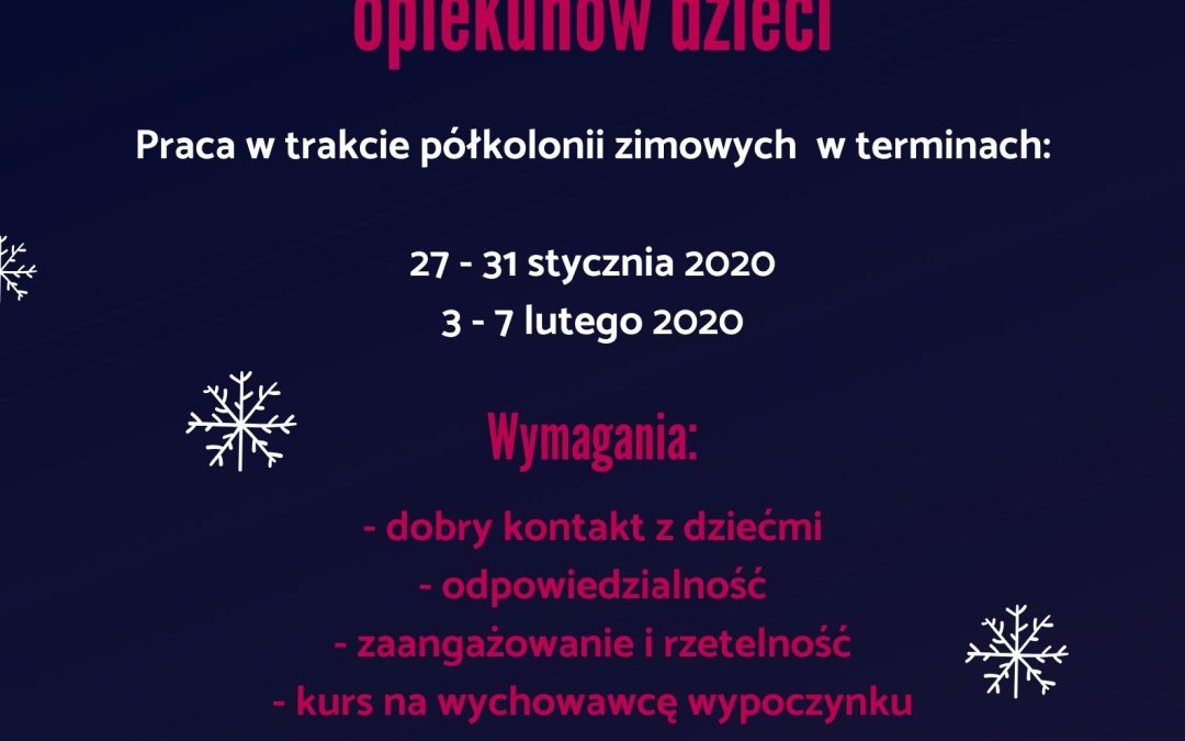 Szukamy opiekunów!